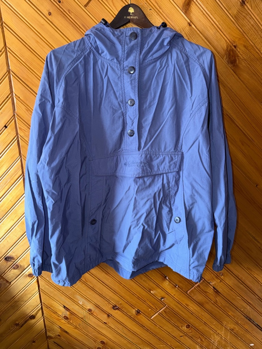 Columbia woman’s Large Anorak blue jacket.